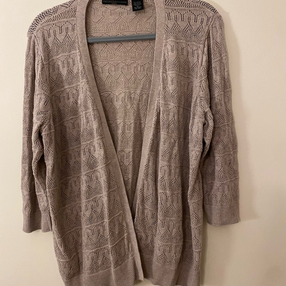 Women’s lightweight open front knit cardigan by Prestwick &Moore.  size 1X